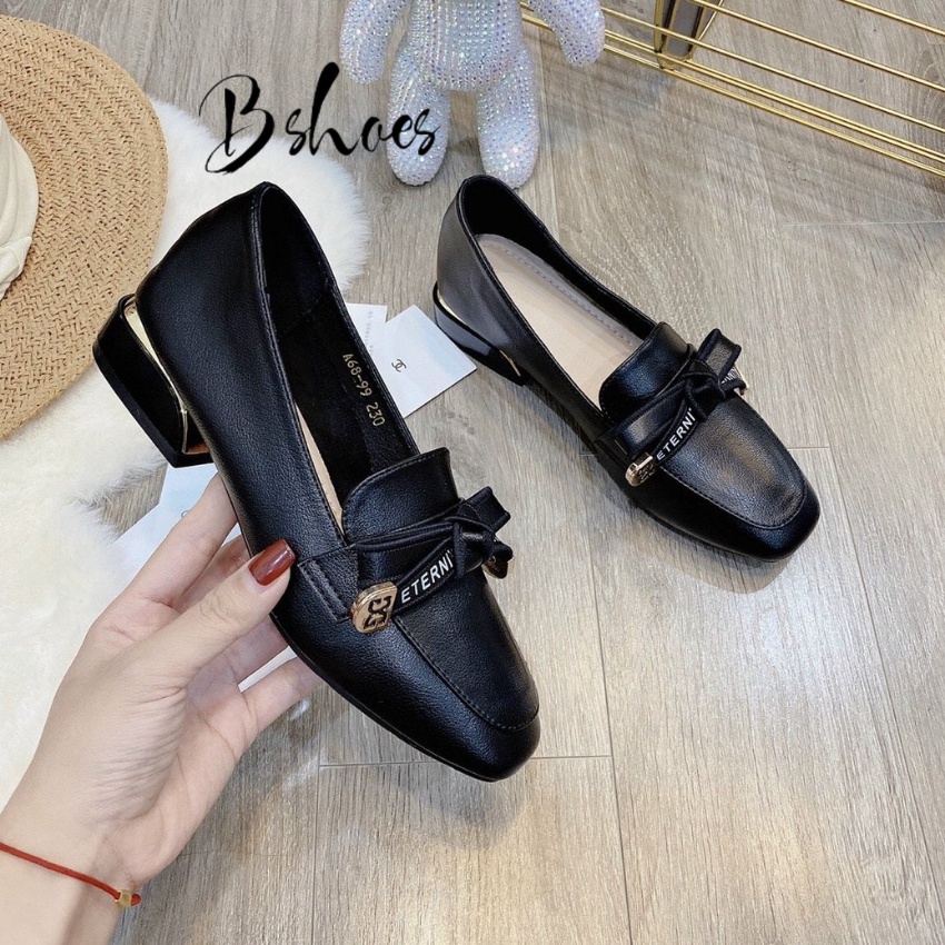 Giày bệt nữ, giày moca mũi vuông cao 3p siêu êm, siêu mêm, form dáng ôm chân - hàng xịn fullbox B Shoes