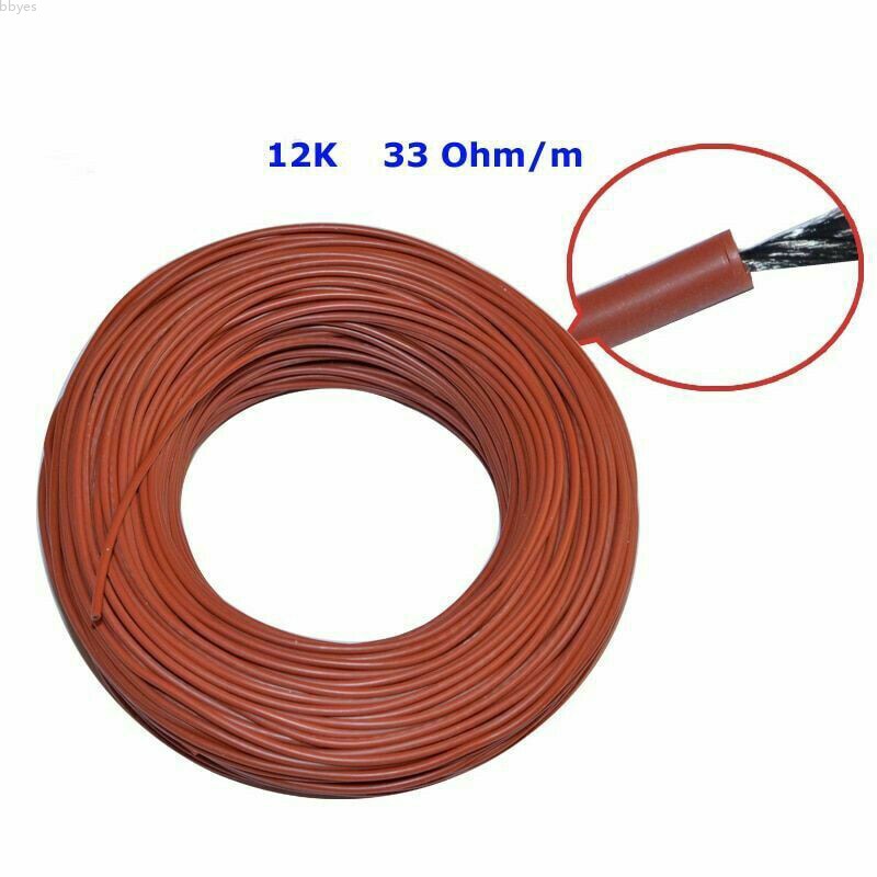 Hệ thống dây cáp sưởi ấm dưới sàn sợi carbon 220V 12K 33Ω