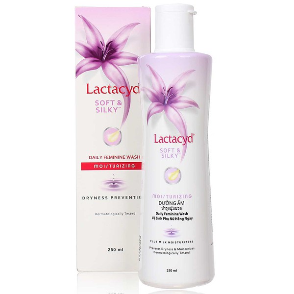 Dung dịch vệ sinh Lactacyd soft &amp; silky hồng – Giữ ẩm vùng kín 250ml