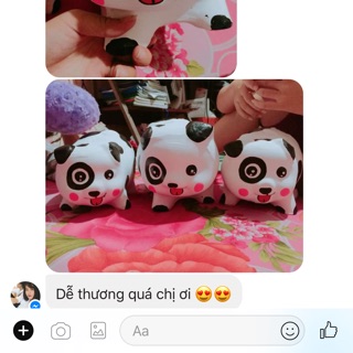 Heo đất handmade chó đốm trắng size L