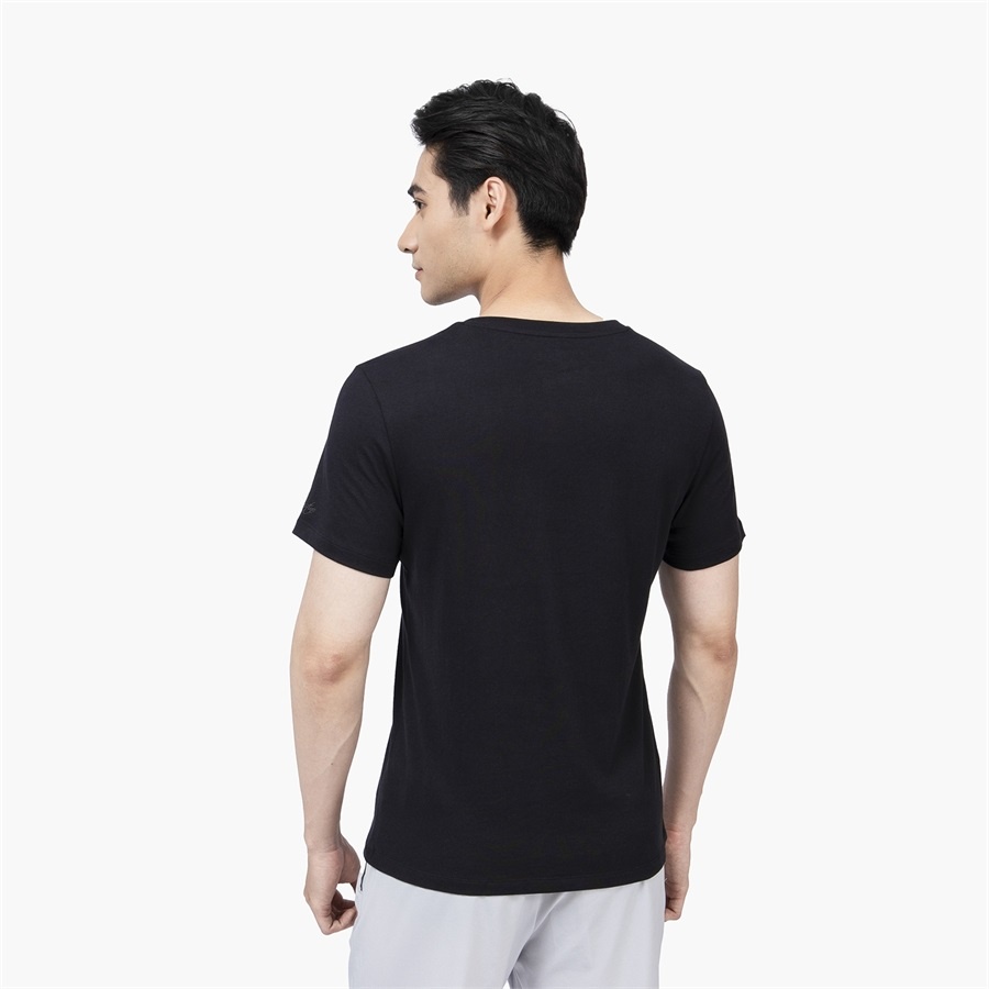 Áo Thun Nam Ngắn Tay ARISTINO ATS010S2 Áo Phông T-Shirt suông vừa trơn màu phối kẻ ngang ngực vải cotton cao cấp Cao Cấp