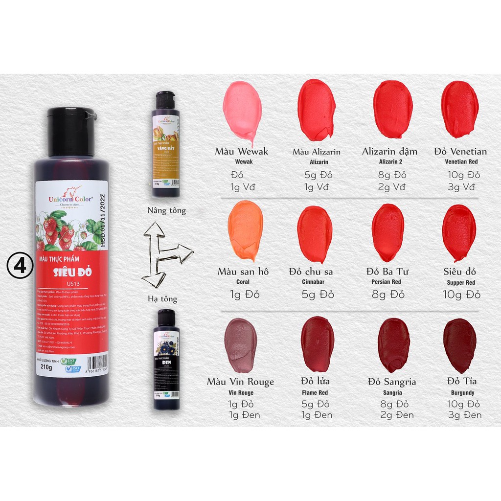 Màu thực phẩm 60g - Siêu đỏ - Unicorn color