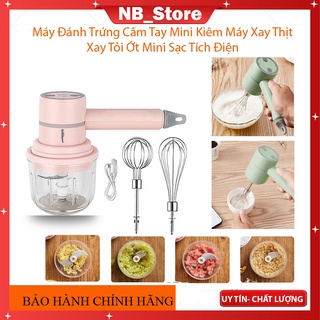 Mua Máy Đánh Trứng Kiêm Xay Thịt  Xay Tỏi Ớt Mini Cầm Tay 3 Trong 1 Không Dây Mẫu Mới