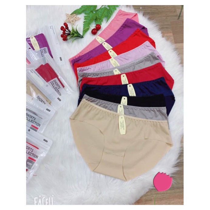 Quần Lót Nữ su trơn Mềm Mịn Co Giãn Tốt cạp viền FREESIZE ( 43-60KG)