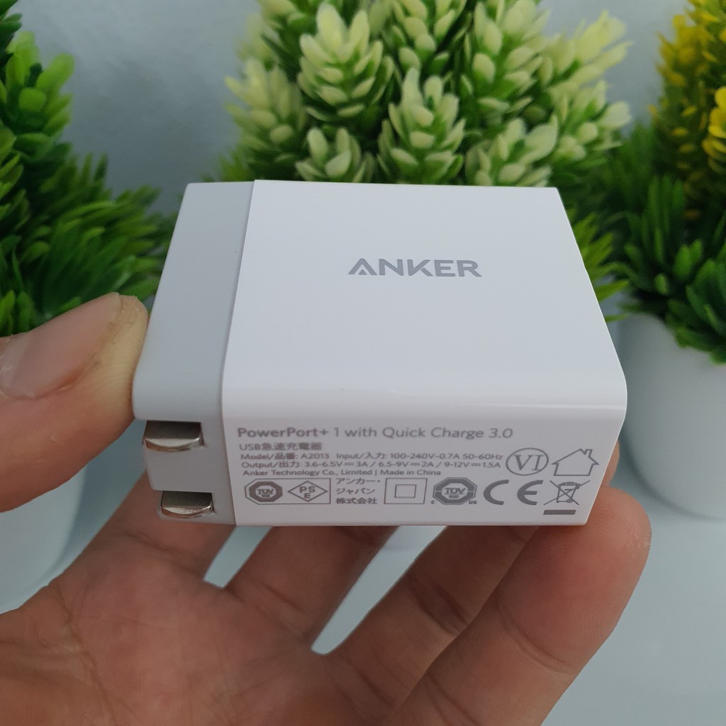 Củ Sạc Anker 1 Cổng 18w, Quick Charge 3.0  -  - A2013, Nobox, Cam Kết Chính Hãng Anker