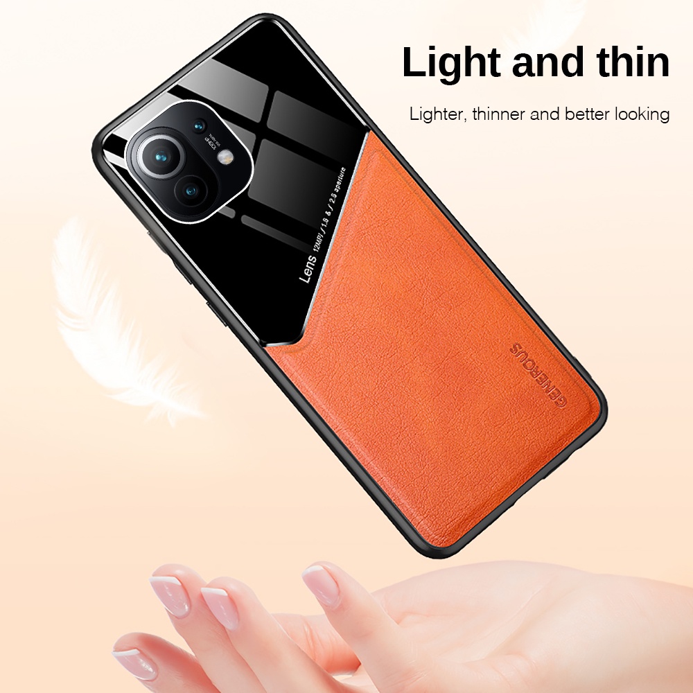 Ốp Điện Thoại Da Phối Kính Hít Nam Châm Cho Xiaomi Mi 11 10t Mi11 Lite 5g Mi 10t 11 Pro Mi 11 Ultra Mi 10s