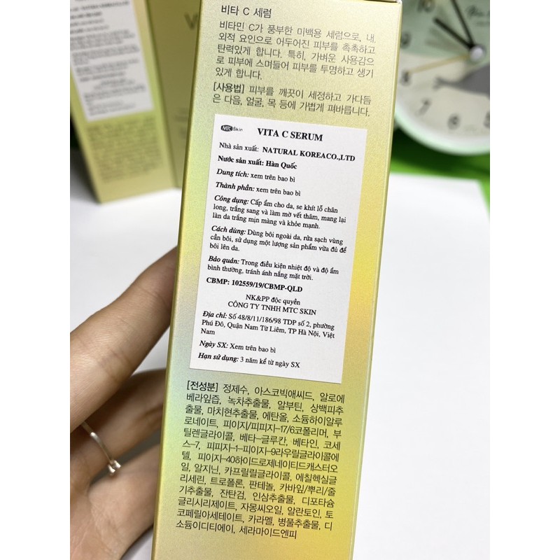Serum Vitamin c dưỡng ẩm MTC SKIN CHÍNH HÃNG