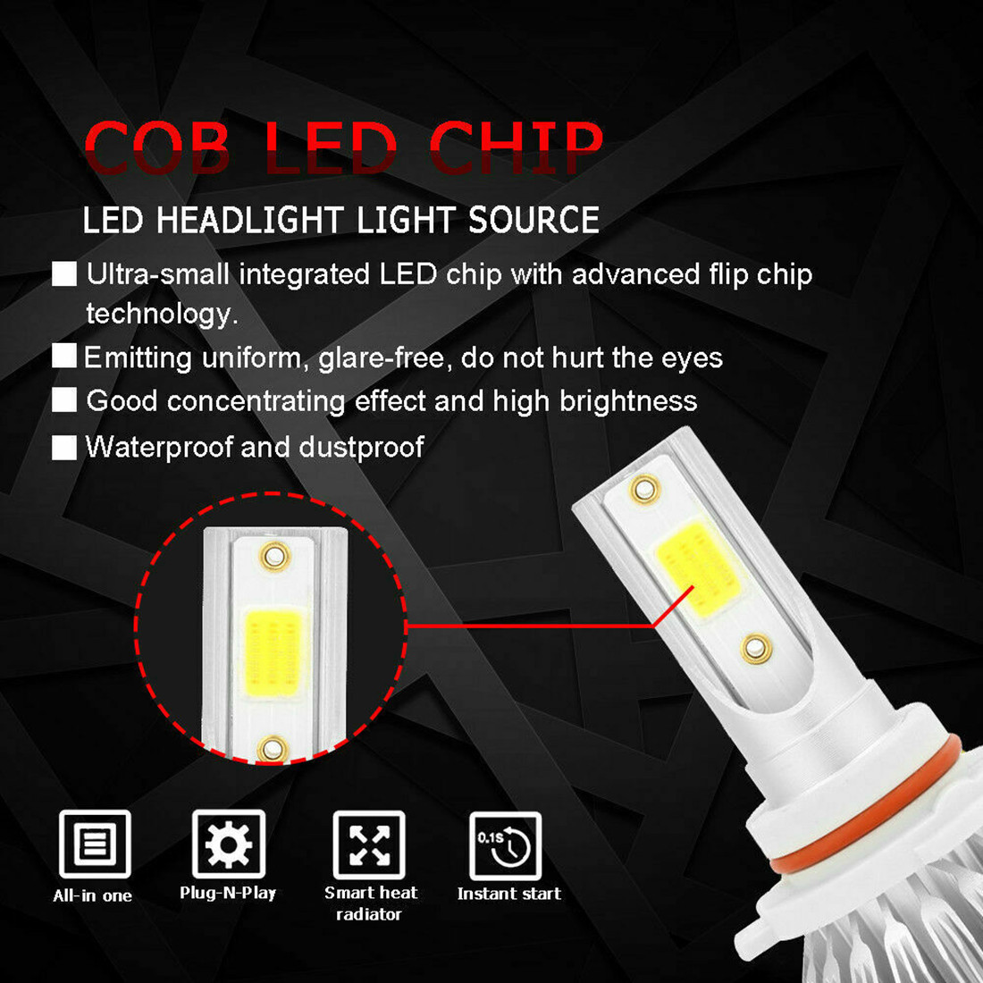 Đèn Pha Led Cob C6 H4 H8 36w - 3800lm Chất Lượng Cao Cho Xe Hơi