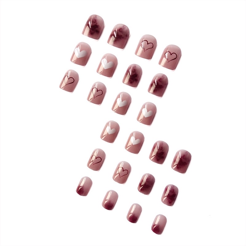 Set 24 móng giả N476 dáng móng ngắn ( tặng kèm keo và dũa )