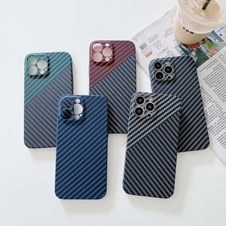 Ốp Điện Thoại PC Mờ Sợi Carbon Cho iPhone 16 15 14 13 12 11 Pro Max XR XS Siêu Mỏng Tản Nhiệt Cứng Mặt Sau Bảo Vệ Camera Vỏ