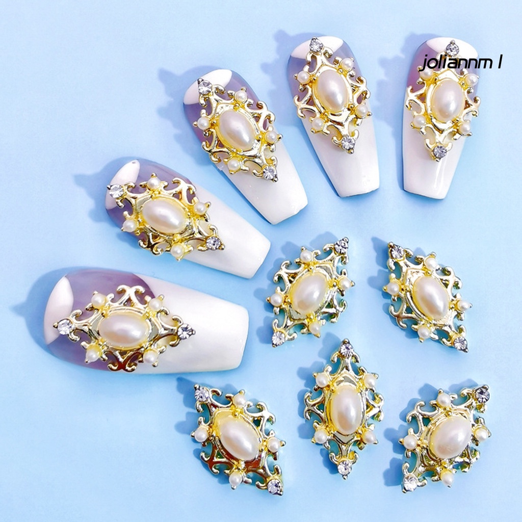 Túi 10 đá đính trang trí móng tay DIY bằng hợp kim 3D độc đáo