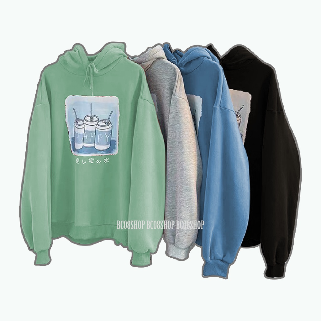 Áo hoodie form rộng Unisex phong cách Hàn Quốc năng động cho cặp đôi (4 MÀU) BC300