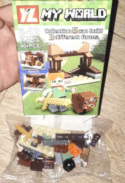 Lắp ráp 1 hộp LegoMinecraft MyWord 825 có 40 chi tiết bằng nhựa ABS rất đẹp