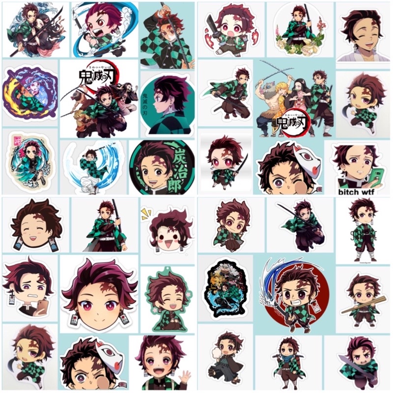 30-60 hình dán/Sticker Tanjiro Kamado Kimetsu no yaiba