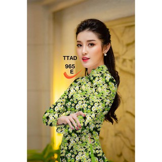 vải áo dài hoa nhí cúc