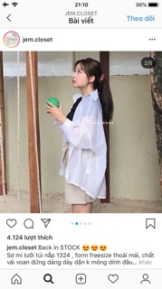 💕Sơ Mi Voan Form Rộng Túi Nắp