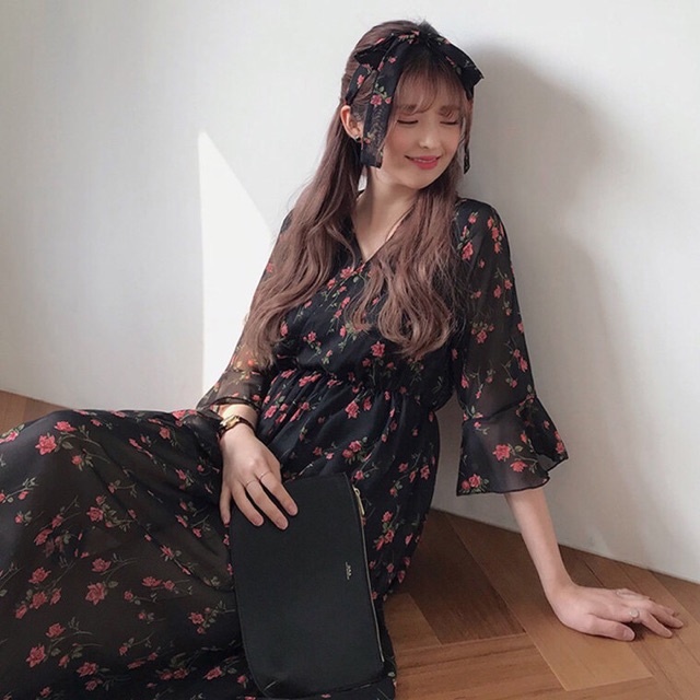 [Sẵn/ Hình thật] Váy maxi hoa nhí tay xoè công chúa M363 Đầm voan hoa tiểu thư Moran bánh bèo | BigBuy360 - bigbuy360.vn