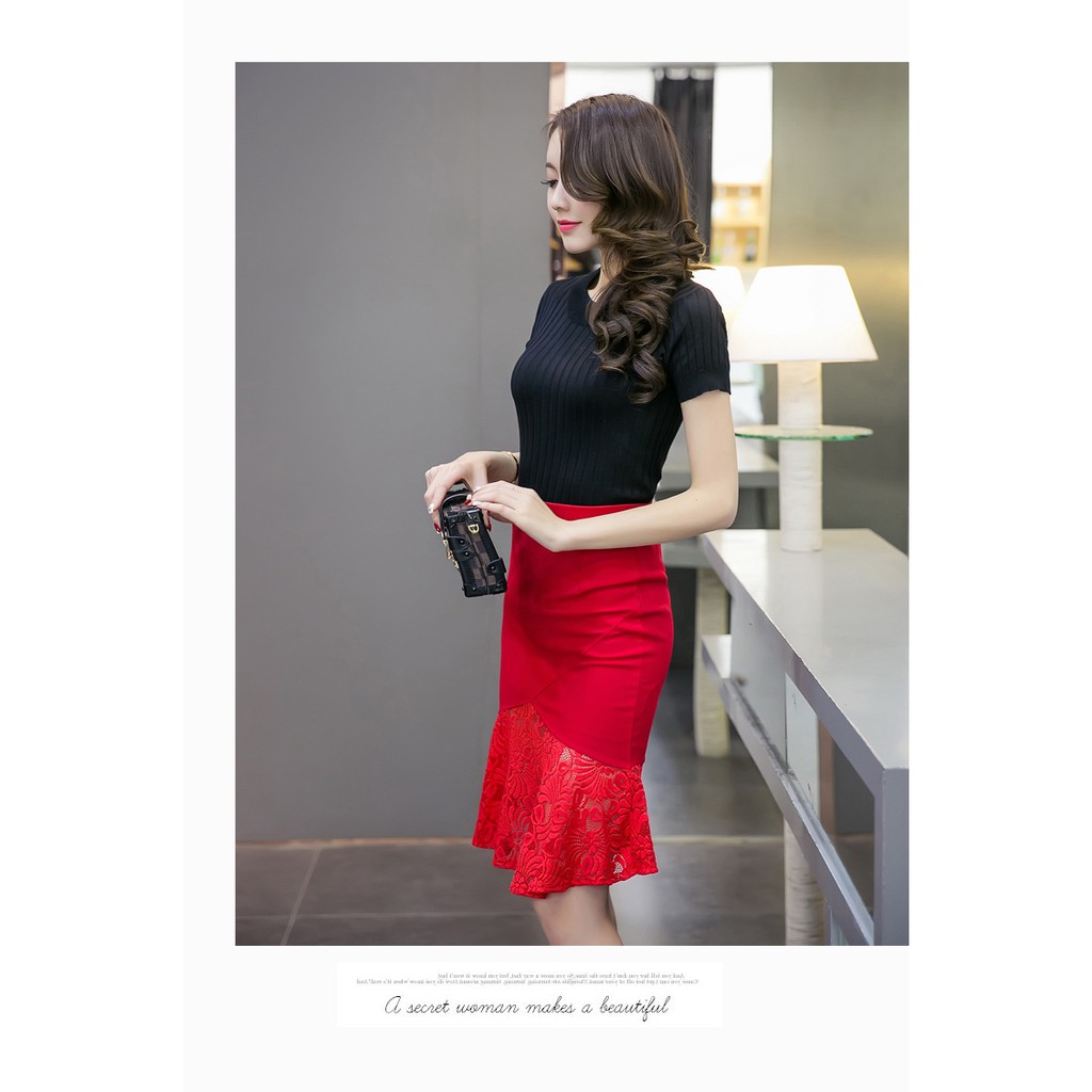 CHÂN VÁY ĐUÔI CÁ PHỐI REN | BigBuy360 - bigbuy360.vn