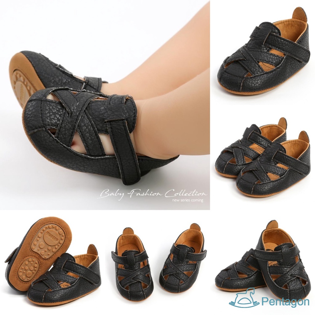 Giày Sandal Da Pu Thiết Kế Đục Lỗ Thời Trang Đi Biển Mùa Hè Cho Bé Trai Và Gái 0-18 Tháng Tuổi