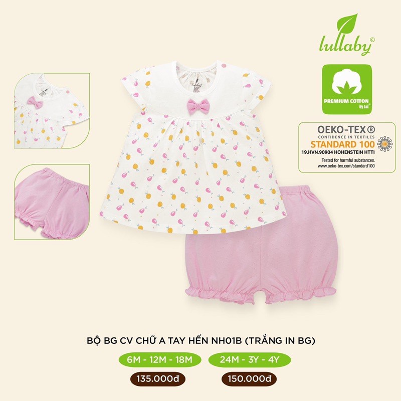 Bộ bé gái vải cotton Lullaby