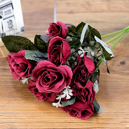 Bó Hoa Hồng Giả 12 Bông Trang Trí Tiệc Cưới