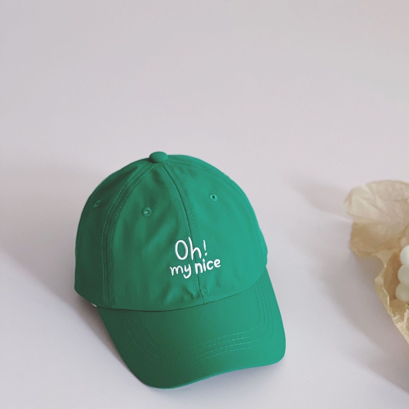 Mũ Lưỡi Trai Chống Nắng Nhanh Khô Màu Trơn Thêu Chữ Thời Trang Mùa Hè Cho Bé