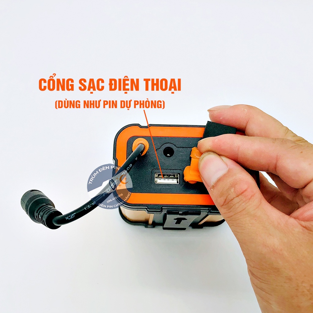 Đèn pin đội đầu SHANGYUAN 9806 LED 200W đèn đeo đầu siêu sáng bình rời có cổng usb  sạc điện thoại có đèn phụ bên hông