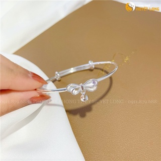 Vòng tay lắc tay bạc nữ 925 hình nơ, lắc bạc nữ s925 cao cấp thời trang, lắc tay nữ tặng hộp gỗ