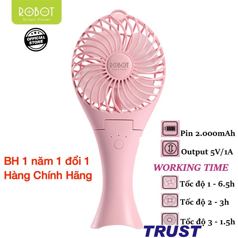 [ 2 Trong 1 - Quạt Mini Và Pin Dự Phòng ] - Đầu USB Cầm Tay Robot Đuôi Cá - RT-BF07 - Hàng Chính Hãng
