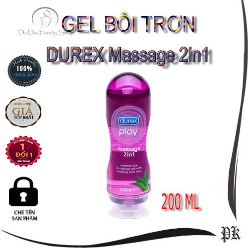 Massage Body Gel Bôi Trơn Durex Play Massage 2in1 200ml ( Chính Hãng )