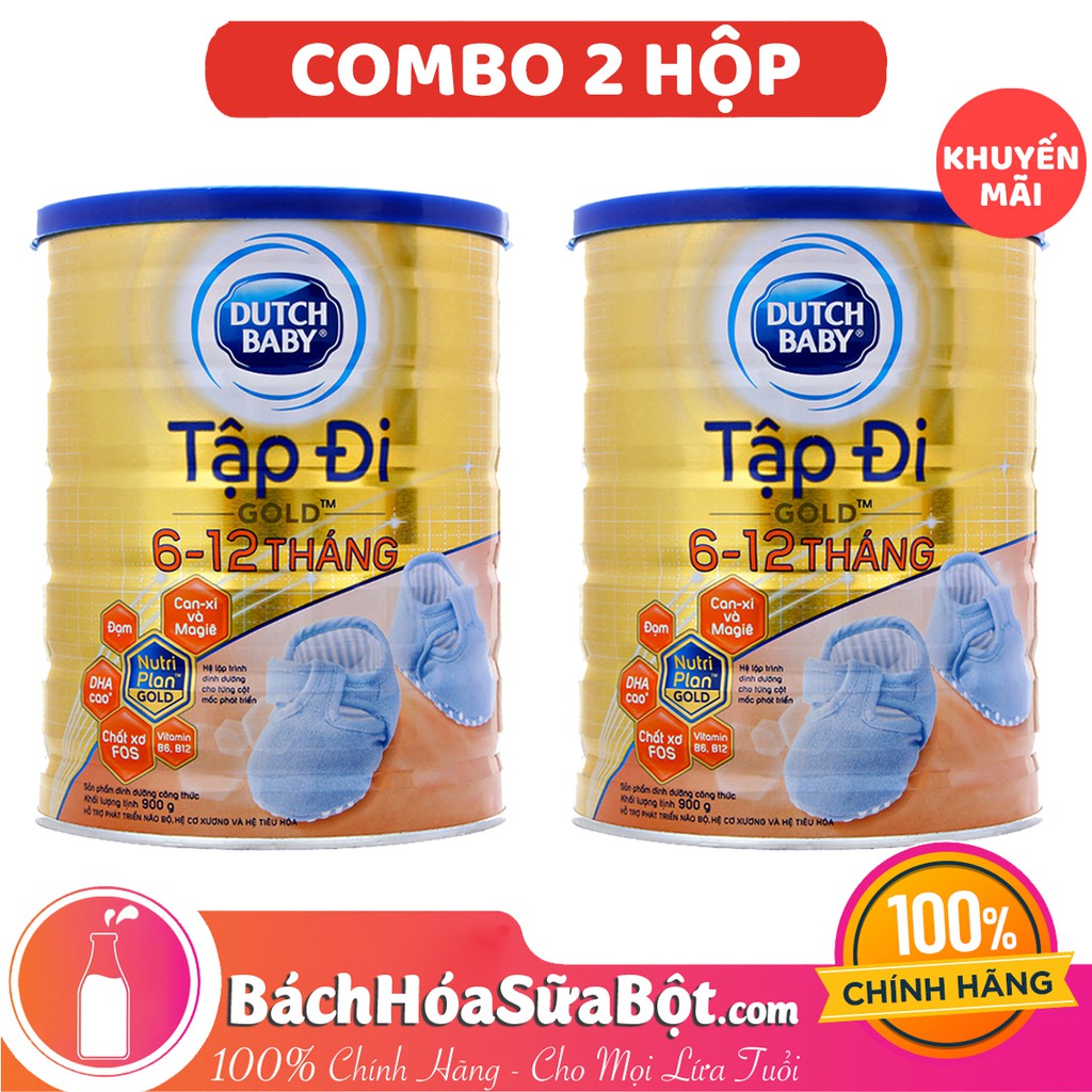 Combo 2 Lon Sữa Bột Dutch Baby Gold Tập Đi - 900g