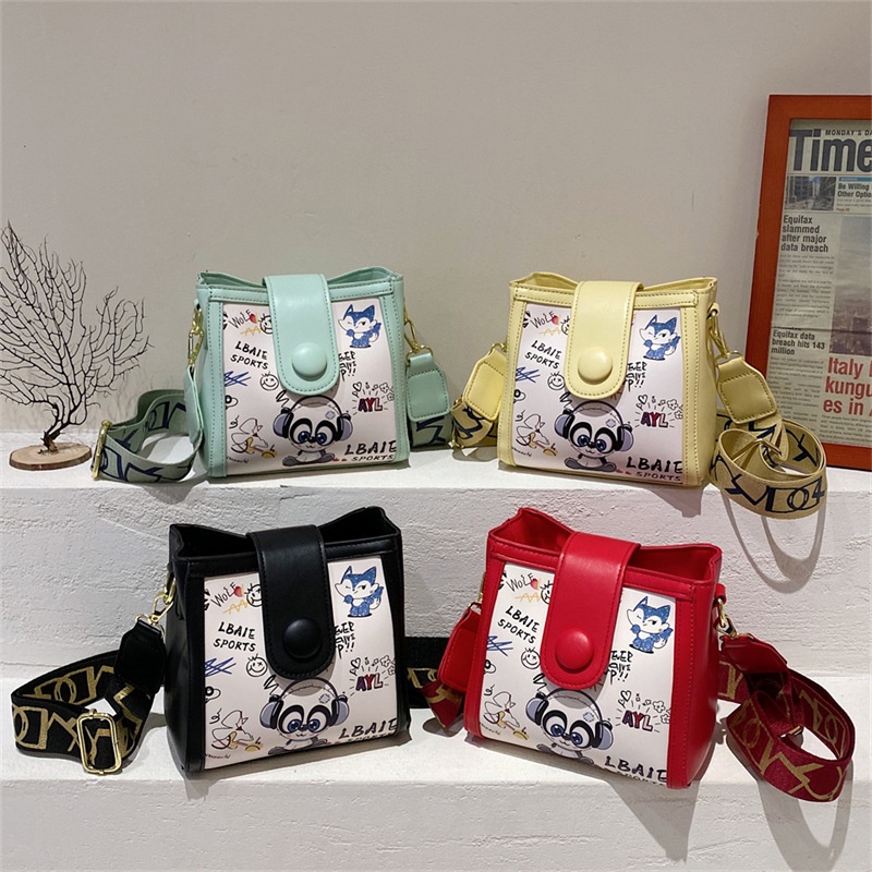 IELGY Túi Đeo Vai Dáng Xô Dây Bản Rộng Thời Trang Cho Nữ