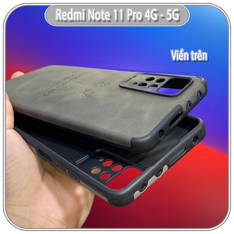 Ốp lưng cho Xiaomi Redmi Note 11 Pro 4G 5G bản quốc tế, Redmi Note 12 Pro 4G da hươu 4 góc chống sốc