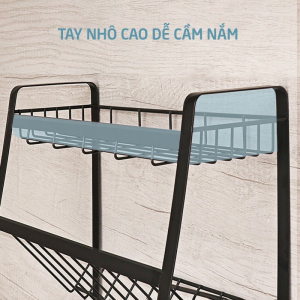 Kệ hũ gia vị 3 tầng đa năng phủ sơn tĩnh điện Đen, kệ bếp cao cấp Loại đẹp | BigBuy360 - bigbuy360.vn