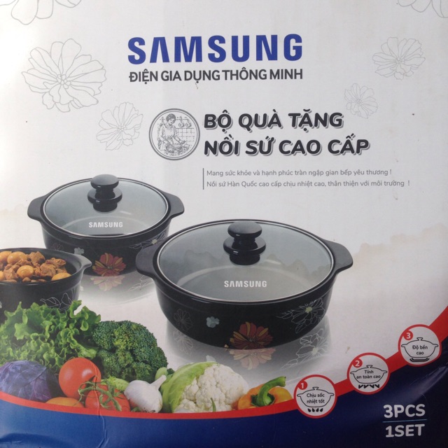 Bộ 3 nồi sứ cao cấp SAMSUNG trị giá 450k