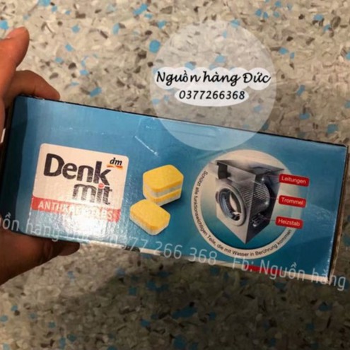 Viên vệ sinh tẩy lồng giặt Denkmit, làm sạch máy giặt, Diệt khuẩn Nội địa ĐỨC