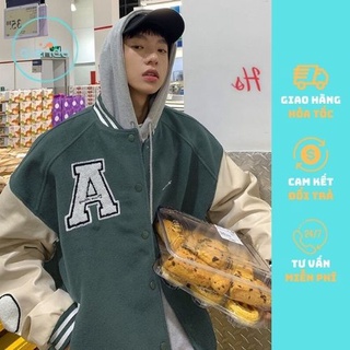 Áo bomber chữ a xanh xám Glenda mã 973