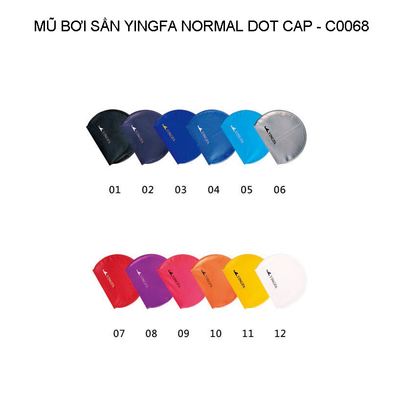 Mũ bơi Yingfa normal dot cap trơn sần C0068 - inbox để chọn màu