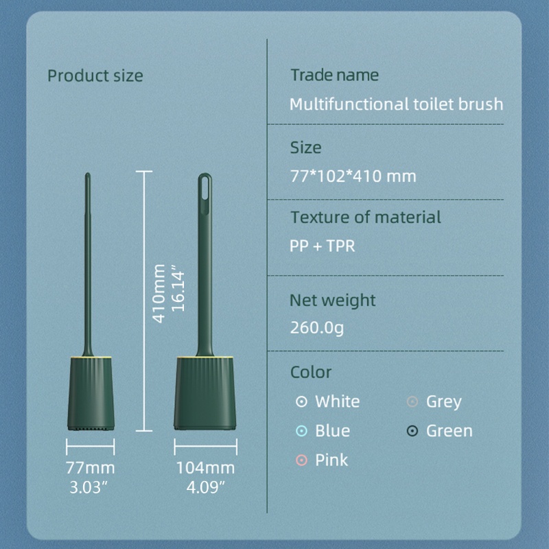 Bộ Cọ Vệ Sinh Toilet Tay Cầm Dài Bằng Nhựa Mềm Nhiều Màu Sắc