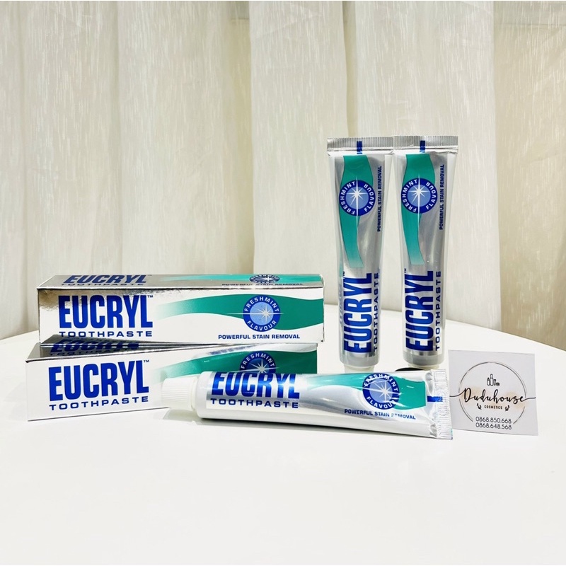 Combo bột và kem đánh răng trắng răng Eucryl