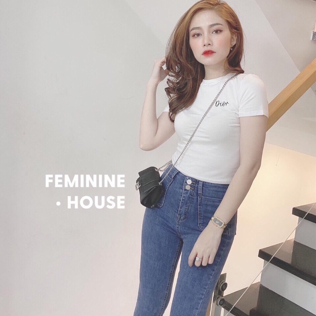 [ Mã WASTAPR giảm 10K đơn 50K] Áo croptop thêu chữ Di chất zip cotton 3 màu | BigBuy360 - bigbuy360.vn