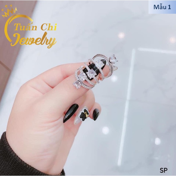 𝑲𝑯𝑼𝒀𝑬̂́𝑵 𝑴𝑨̣𝑰 Nhẫn Nữ Bạc Ta, Mẫu Cá Tính Cực Xinh