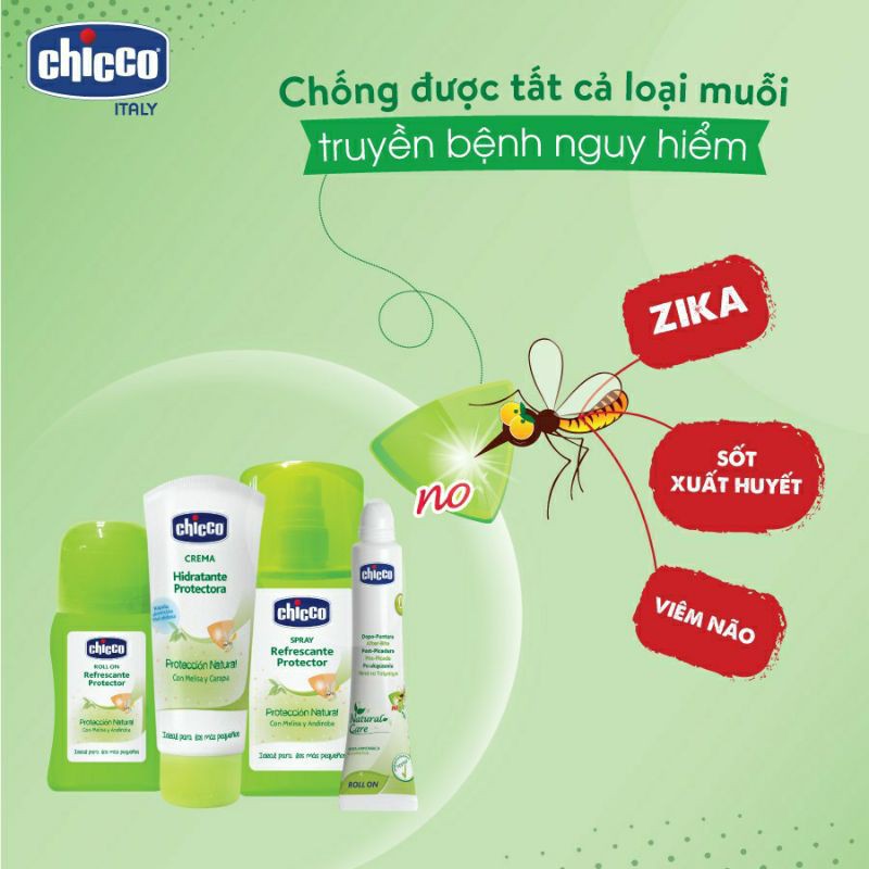 Chicco - Lăn/Xịt chống muỗi đốt, trị côn trùng cắn 10ml/60ml/100ml CHÍNH HÃNG