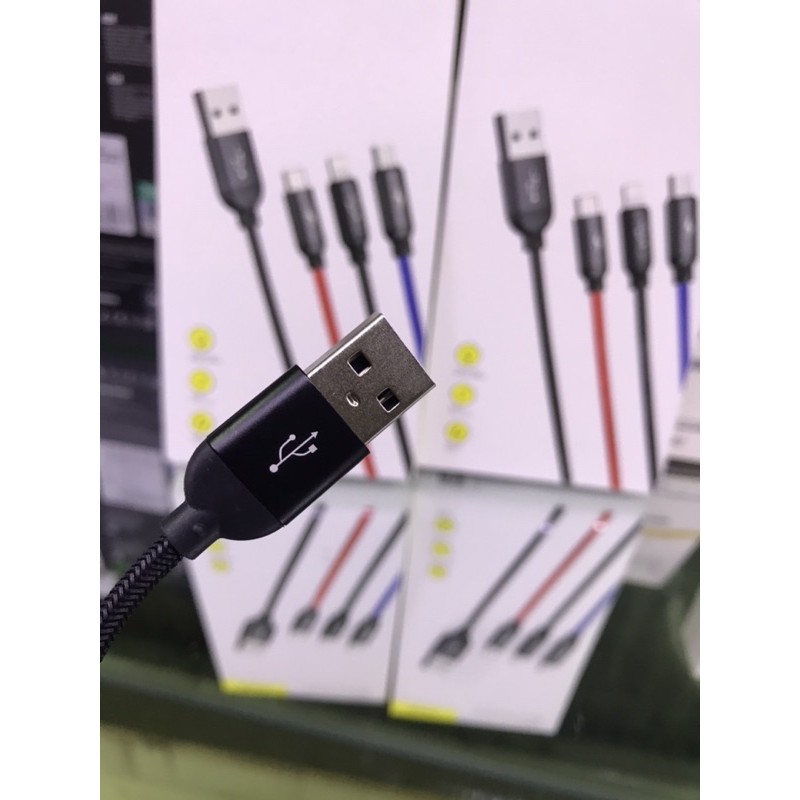 Dây Baseus chính hãng ba đầu cao cấp hỗ trợ cho các dòng máy samsung, i.phone, oppo, mi,...