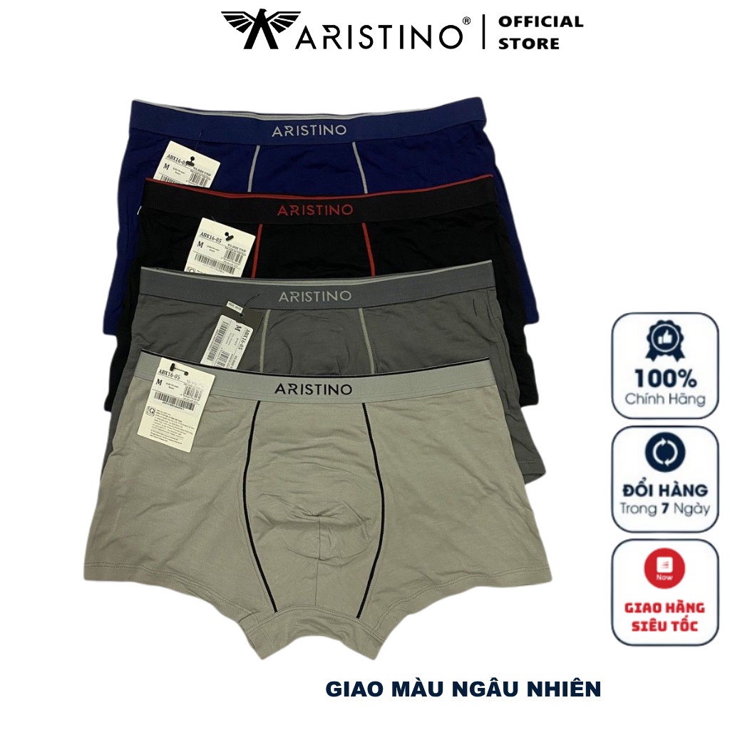 Quần lót nam boxer cao cấp Aristino ABX1605 sịp đùi nhiều màu chất liệu sợi tre co giãn mềm mịn thấm hút chính hãng