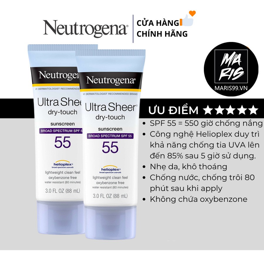 Kem Chống Nắng Neutrogena Ultra Sheer Dry Touch SPF 55 (88ml) _ NTG005CN