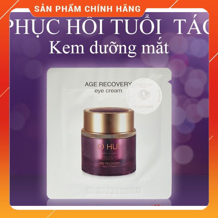 MẪU MỚIcombo 10 gói kem dưỡng mắt OHUI AGE RECOVERY EYE CREAM 1ml