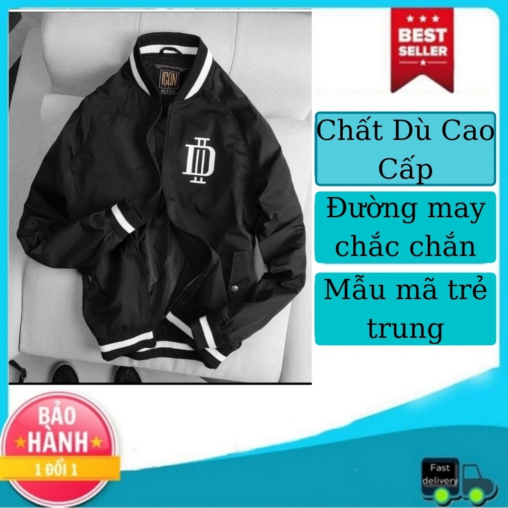 Áo Khoác Nam - Áo Khoác Dù LOGO DI Cao Cấp Họa Tiết Cá Tính Phong Cách Trẻ Trung