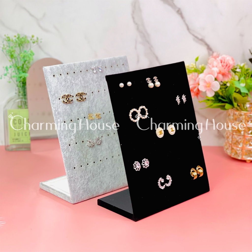 Giá treo bông tai nhẫn dây chuyển bằng Nhung sang trọng