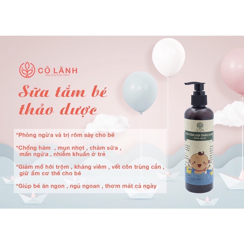 Sữa tắm Mướp Đắng cho Bé Cỏ Lành 250Ml Xóa rôm sảy cho bé yêu